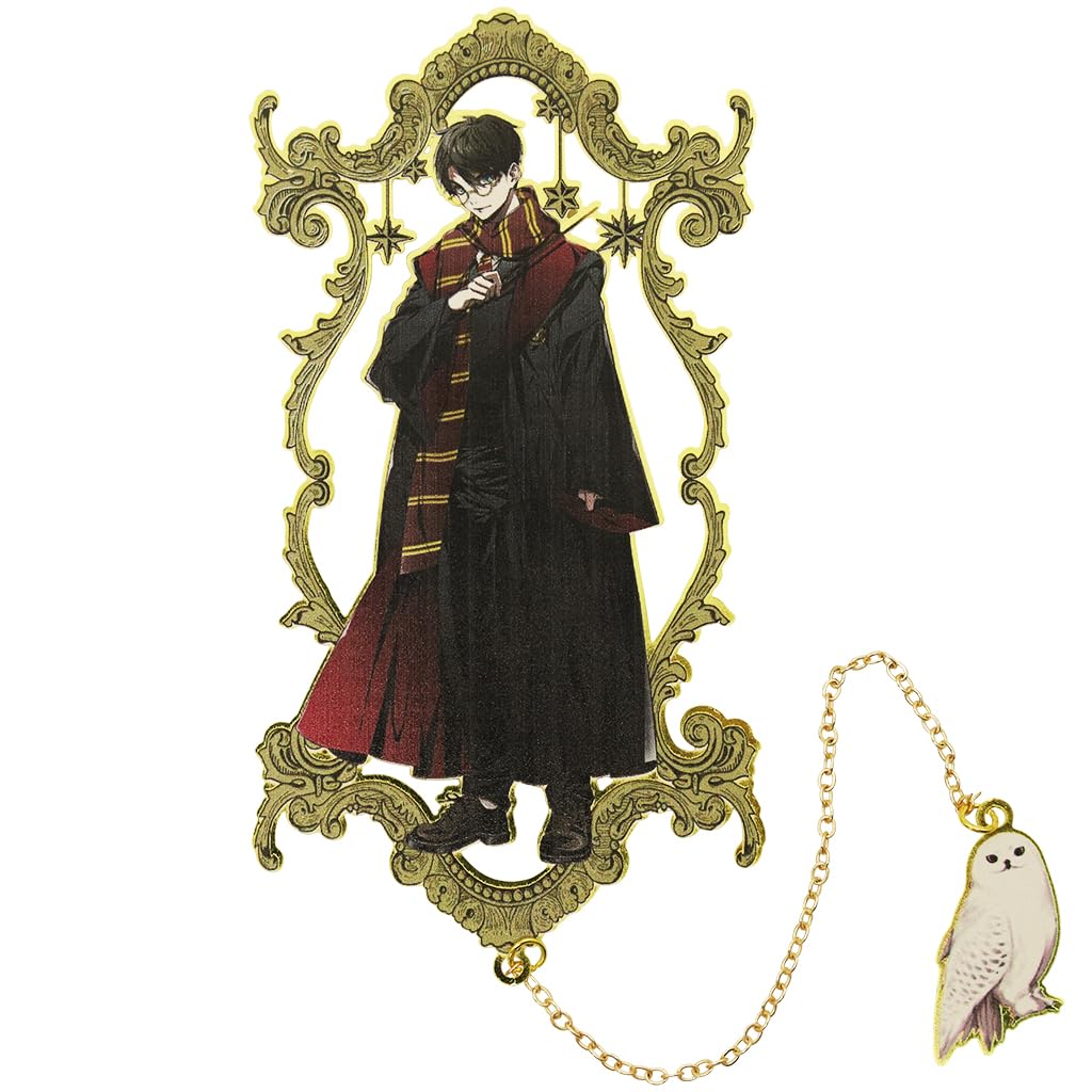 Climberty Enchanted Wizarding World-Themed Metal Bookmark with Chain & Owl Charm, Gold Finish Anime Cartoon Figure, Perfect Reader Gift for Fans & Students, Slim Design, Ideal for Book Lovers Climberty Enchanted Wizarding World-Themed Metal Bookmark with Chain & Owl Charm, Gold Finish Anime Cartoon Figure, Perfect Reader Gift for Fans & Students, Slim Design, Ideal for Book Lovers